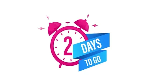 Animated clock counting down two days with alpha channel and green screen Stock Footage 319025242