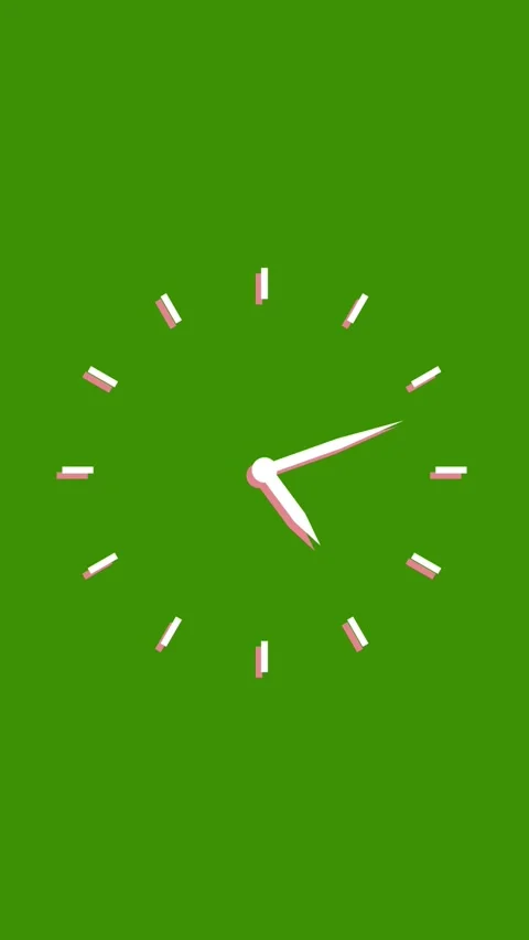 Animated clock face with simple markers ticks and hands moving in circular .. 動画素材 331811629