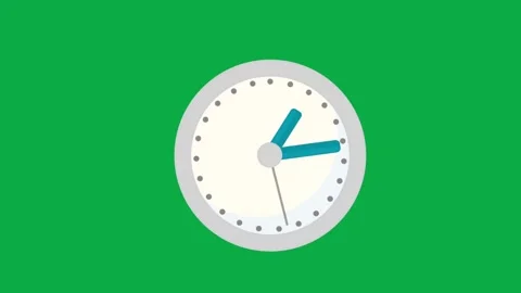 Animated clock with fast moving hands on green screen background loop animation Stock Footage 332475024