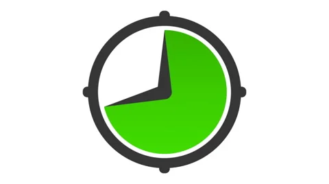 Animated clock with green time interval, on white background 스톡 동영상 46174777