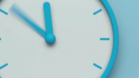 Animated clock hands spinning rapidly on a white background Video stock 333833921