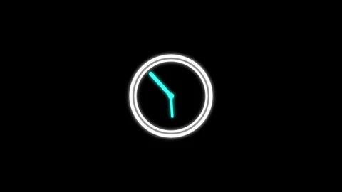 Animated of clock icon animation.Clock Animation in 12 Hour Loop animation .. Video stock 331653613