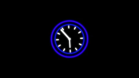 Animated of clock icon animation.Clock Animation in 12 Hour Loop animation .. Stock Footage 331653616
