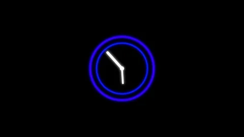 Animated of clock icon animation.Clock Animation in 12 Hour Loop animation .. Stock Footage 331653620