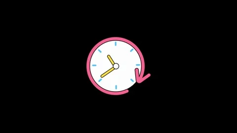 Animated Clock icon background, logo symbol, social media  Stock Footage 260123821