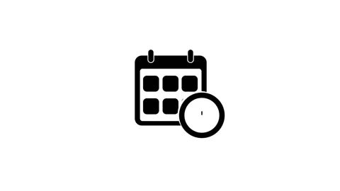 Animated clock icon on the date calender Stock Footage 263613219