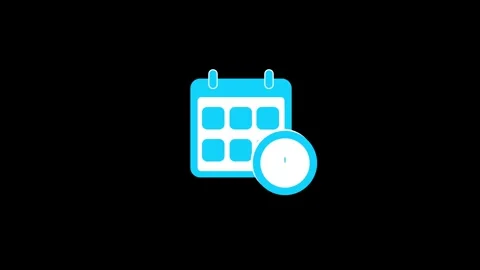 Animated clock icon on the date calender Stock Footage 263613220
