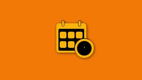 Animated clock icon on the date calender Stock Footage 263613222