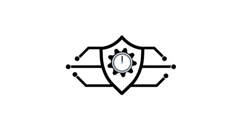 Animated clock icon technology concept Stock Footage 263046191