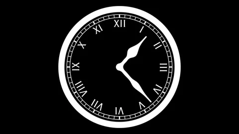 Animated a Clock Icon Ticking Fast Seamless Loop Transparent Background Stock Footage 329731318