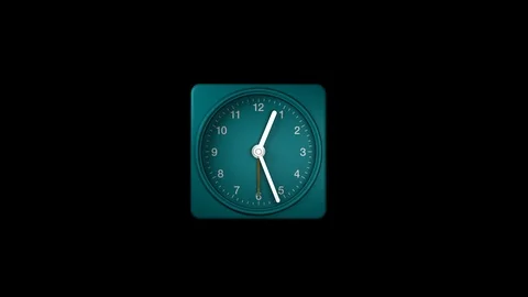 Animated Clock. Looped. Alpha Channel Included. Stock Footage 88393472