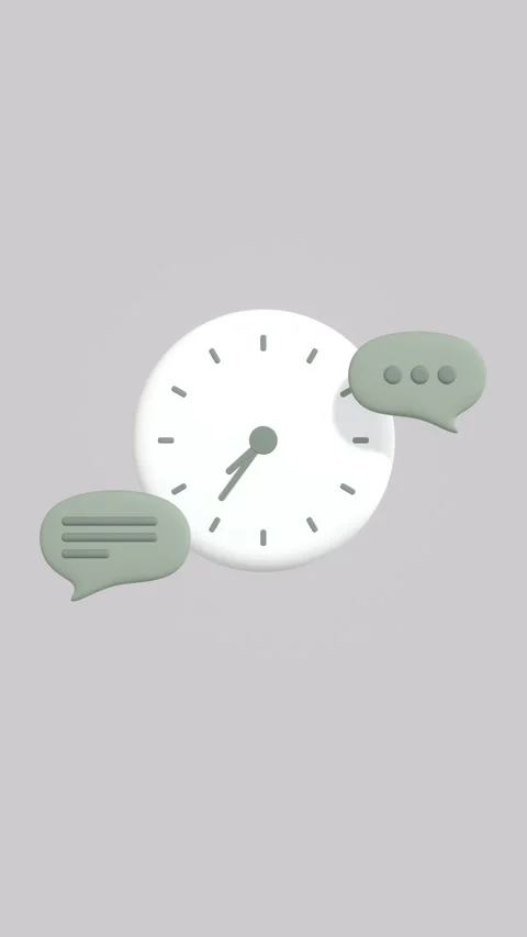 Animated Clock With Moving Arrow And Speech Bubble Icon. 動画素材 276299674