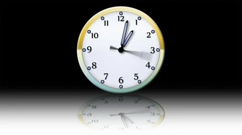 Animated Clock Time Lapse 12 Hours In 12 Seconds Stock Footage 46595382