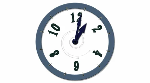 Animated Clock Time Lapse 12 Hours In 12 Seconds Stock Footage 46630302