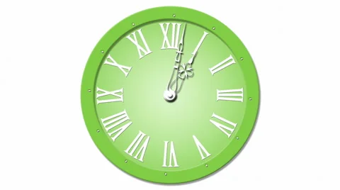 Animated Clock Time Lapse 12 Hours In 12 Seconds Stock Footage 46631098
