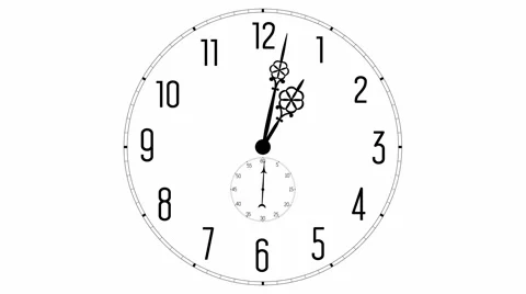 Animated Clock Time Lapse 12 Hours In 12 Seconds Stock Footage 46635977