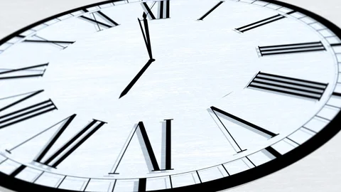 Animated Clock Time Turning Hour Series - Seven Oclock Stock Footage 101813353