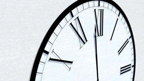 Animated Clock Time Turning Hour Series - Twelve Oclock or Midnight Stock Footage 101813556