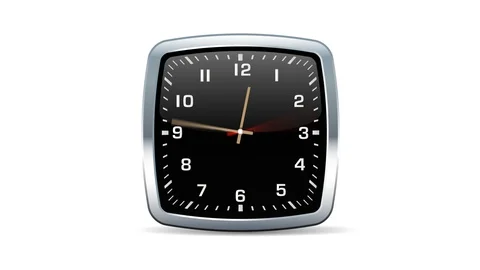 Animated Clock, Twenty Four Hour, Loopable. Includes Alpha Channel, Easy to Use Stock Footage 90946039
