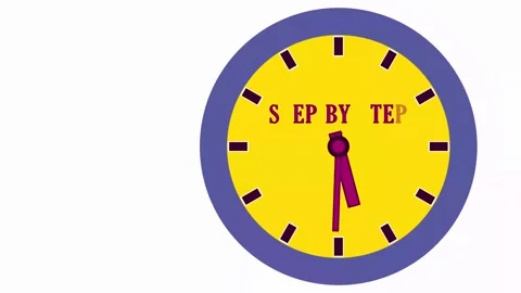 Animated clocks display letters that come together to form the phrase Step By Stock Footage 319923676