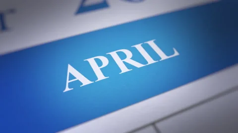 Animated Close Up April Calendar Stock Footage 161554524