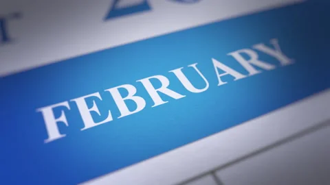 Animated Close Up February Calendar Stock Footage