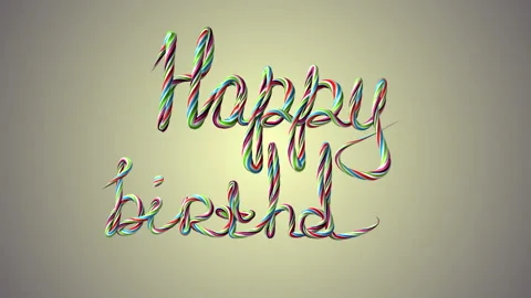 Animated close-up of Happy Birthday text on holiday background. Luxury and elega Stock Footage 153188761