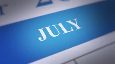 Animated Close Up July Calendar Stock Footage 161531180