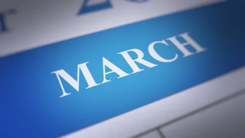 Animated Close Up March Calendar Stock-Footage 161555207