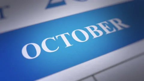 Animated Close Up October Calendar Stock Footage 161536908
