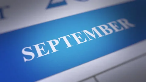 Animated Close Up September Calendar Stock Footage 161533922