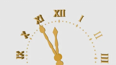 Animated close up wall clock countdown 10 second leading to midnight. Stock Footage 293225408