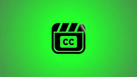 Animated closed captions icon moving on green background, digital video symbo Vídeos de archivo 346490925