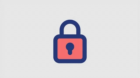 Animated closing lock color ui icon Stock Footage 222184094