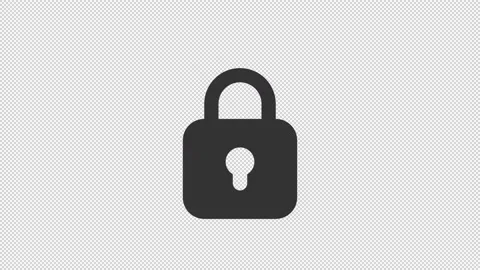 Animated closing lock line ui icon Stock Footage 222035497