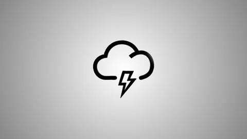 Animated cloud and lightning bolt icon motion graphic with 3d effect and su.. Stock Footage 346490932