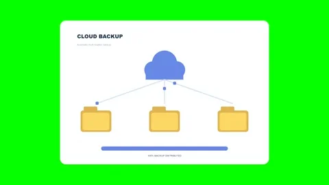 Animated cloud backup and data storage flowchart video Stock Footage 346981864