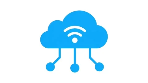 Animated Cloud Computing &amp;amp; Wireless Network Icon - IoT Concept 库存影片 335540005