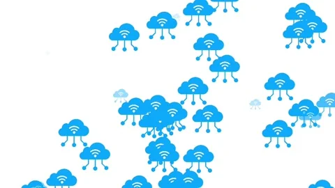 Animated Cloud Computing &amp;amp; Wireless Network Icon - IoT Concept Vídeos de archivo 335540144