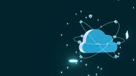 Animated Cloud Computing Concept With Copy Space. Stock Footage 287355124