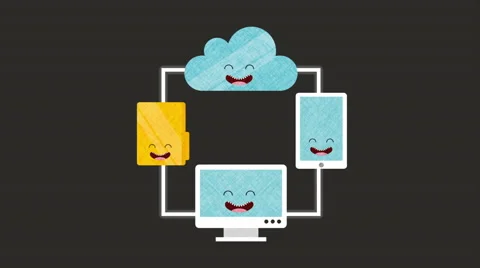 Animated cloud computing design, Video A... | Stock Video | Pond5