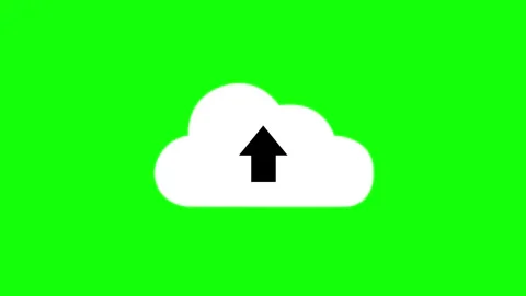 Animated cloud download icon with up and down arrow motion graphic Stock Footage 315821443