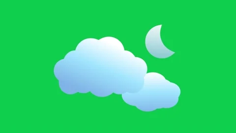 Animated cloud on green screen perfect for weather forecast or explainer Stock Footage 309102163