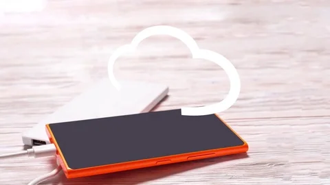 Animated cloud hosting, loading bar Stock Footage 85385425