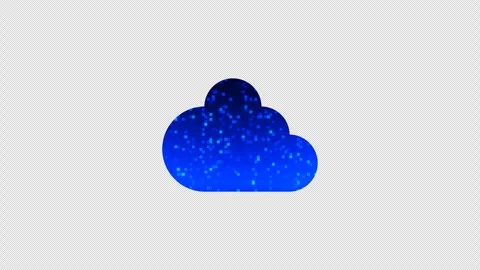 Animated cloud icon filled with blue binary code digital technology background. Stock Footage 285967732