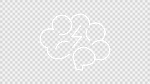 Animated cloud with lightning white line icon Stock Footage 346718580