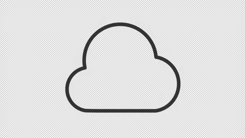 Animated cloud linear icon Video stock 235314324