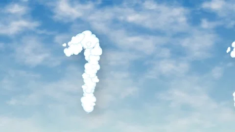 Animated Cloud Numbers Counting from One to Ten in Blue Sky Stock Footage 340323230
