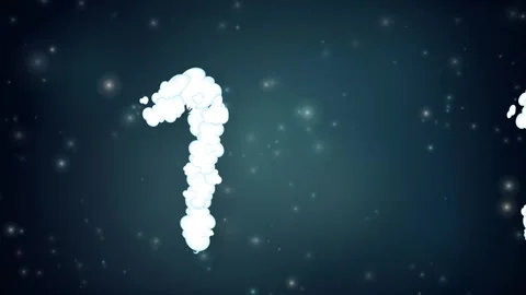 Animated Cloud Numbers Counting from One to Ten Over Night Sky Stock Footage 340758785