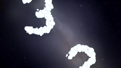 Animated Cloud Numbers Falling Through Starry Night Sky Background Stock Footage 341378654